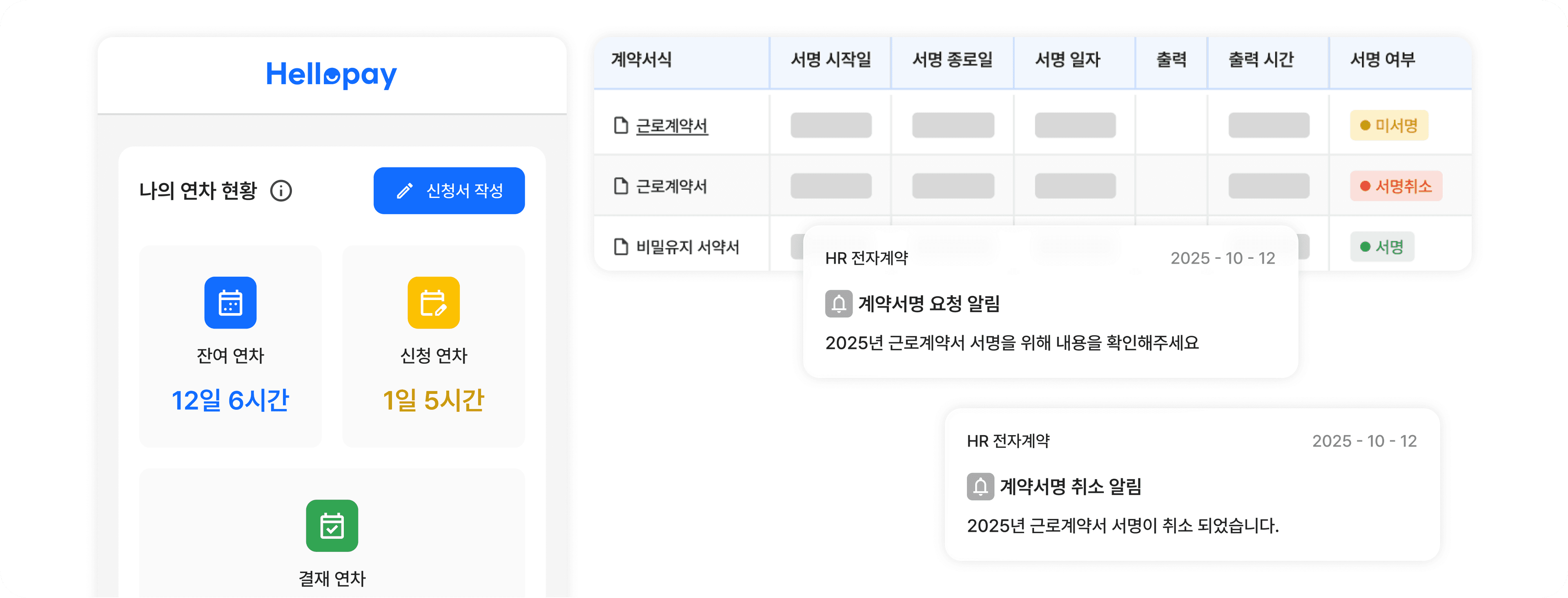 연차 및 전자계약 시스템